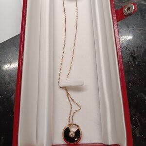 Amulette de Cartier Long Gold Necklace Black Onyx & Diamond - SMALL
